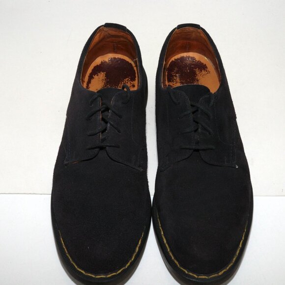 Vintage Made in England UK Dr. Martens Black Suede Oxford Lace Up 4 Eye Mens 11 - Picture 4 of 14